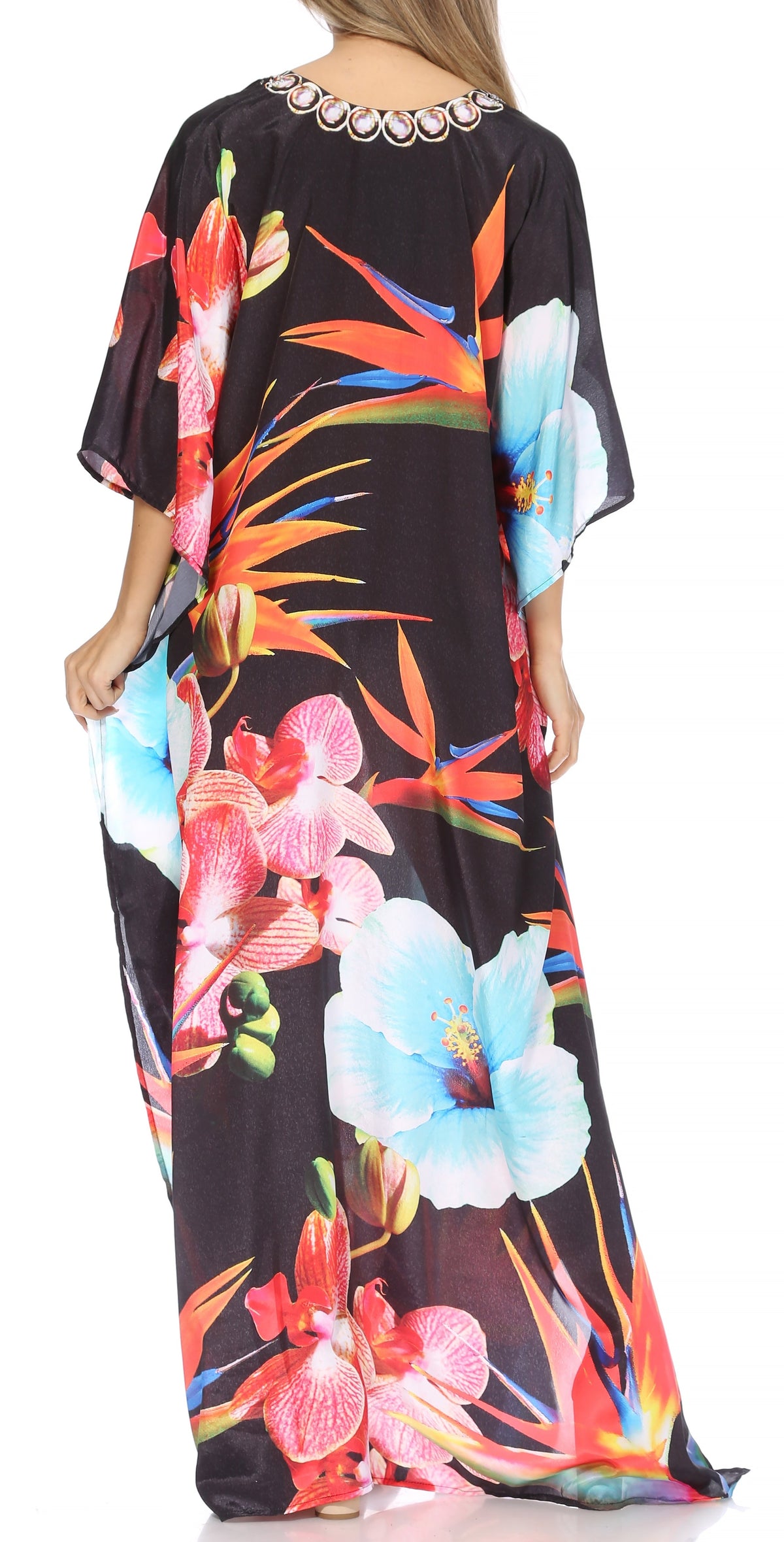 Plus Size Tropical Caftan Maxi Dress & Cover-Up