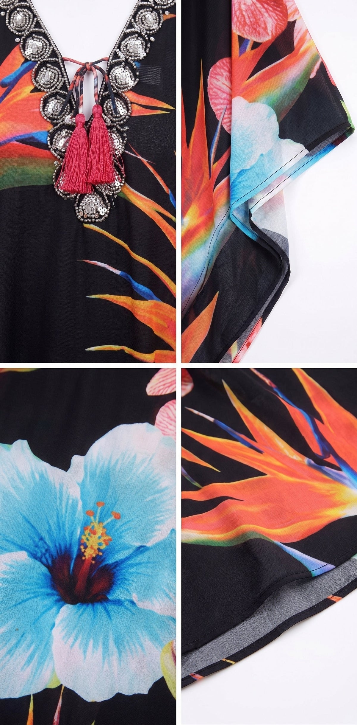 Plus Size Tropical Caftan Maxi Dress & Cover-Up