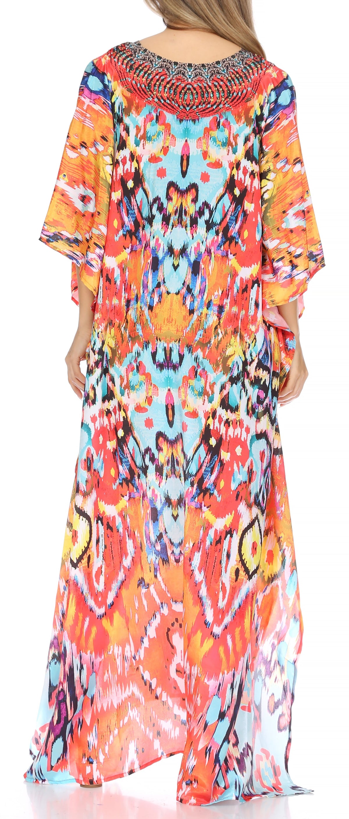 Plus Size Tropical Caftan Maxi Dress & Cover-Up