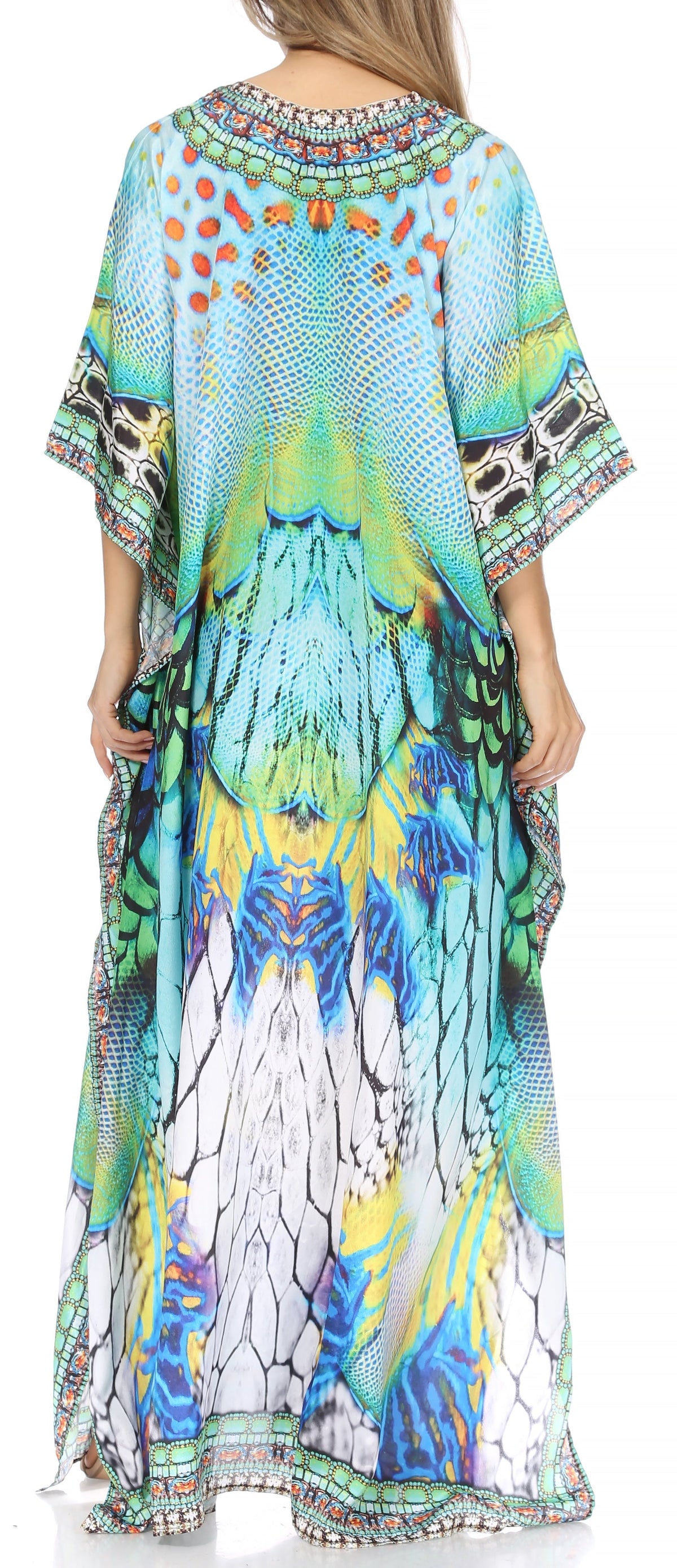 Plus Size Tropical Caftan Maxi Dress & Cover-Up