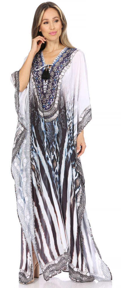 Plus Size Tropical Caftan Maxi Dress & Cover-Up