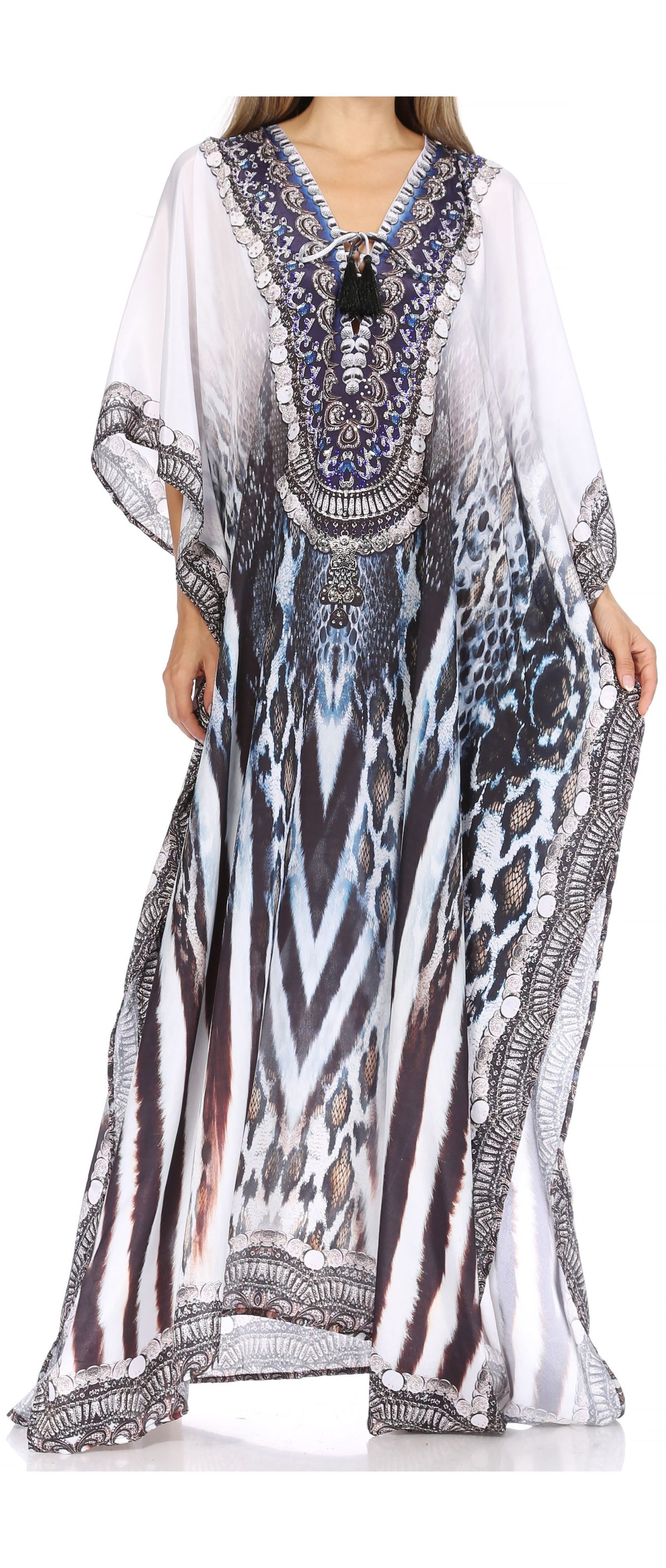 Plus Size Tropical Caftan Maxi Dress & Cover-Up