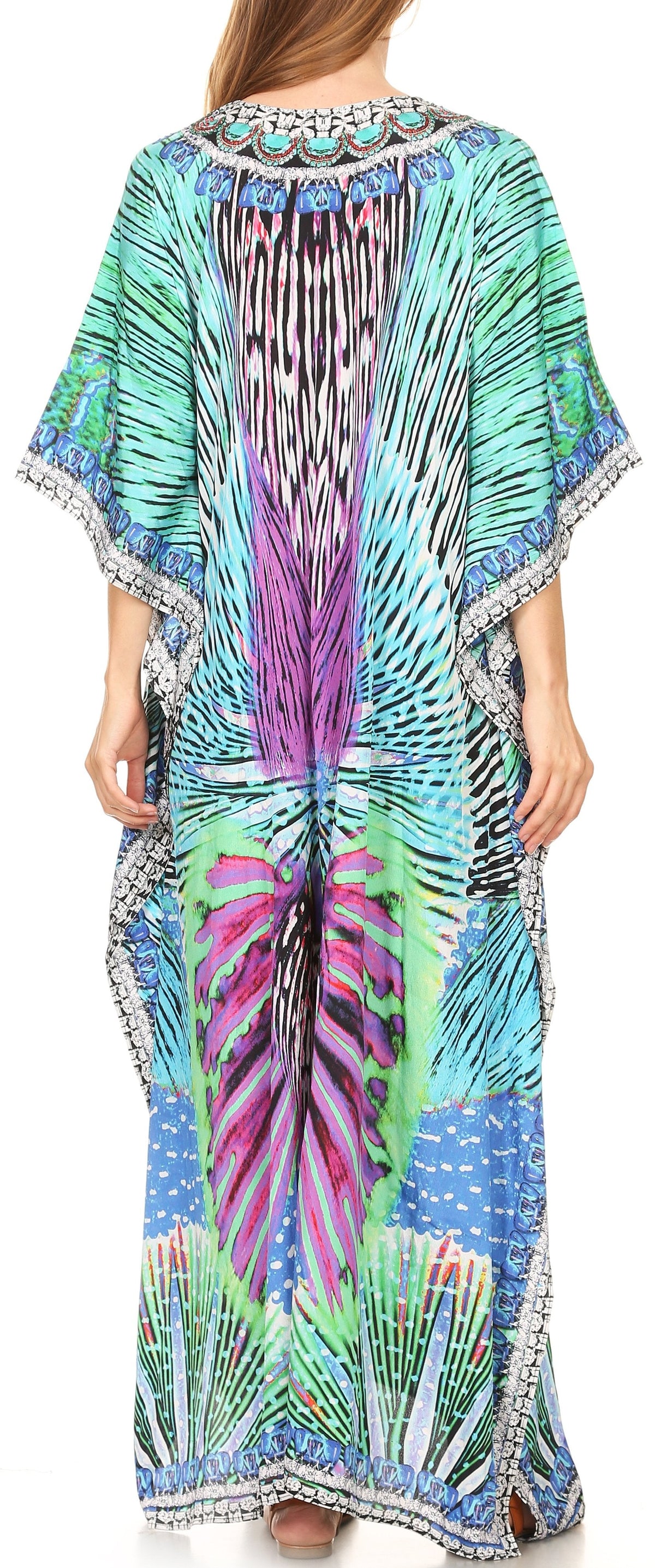 Plus Size Tropical Caftan Maxi Dress & Cover-Up