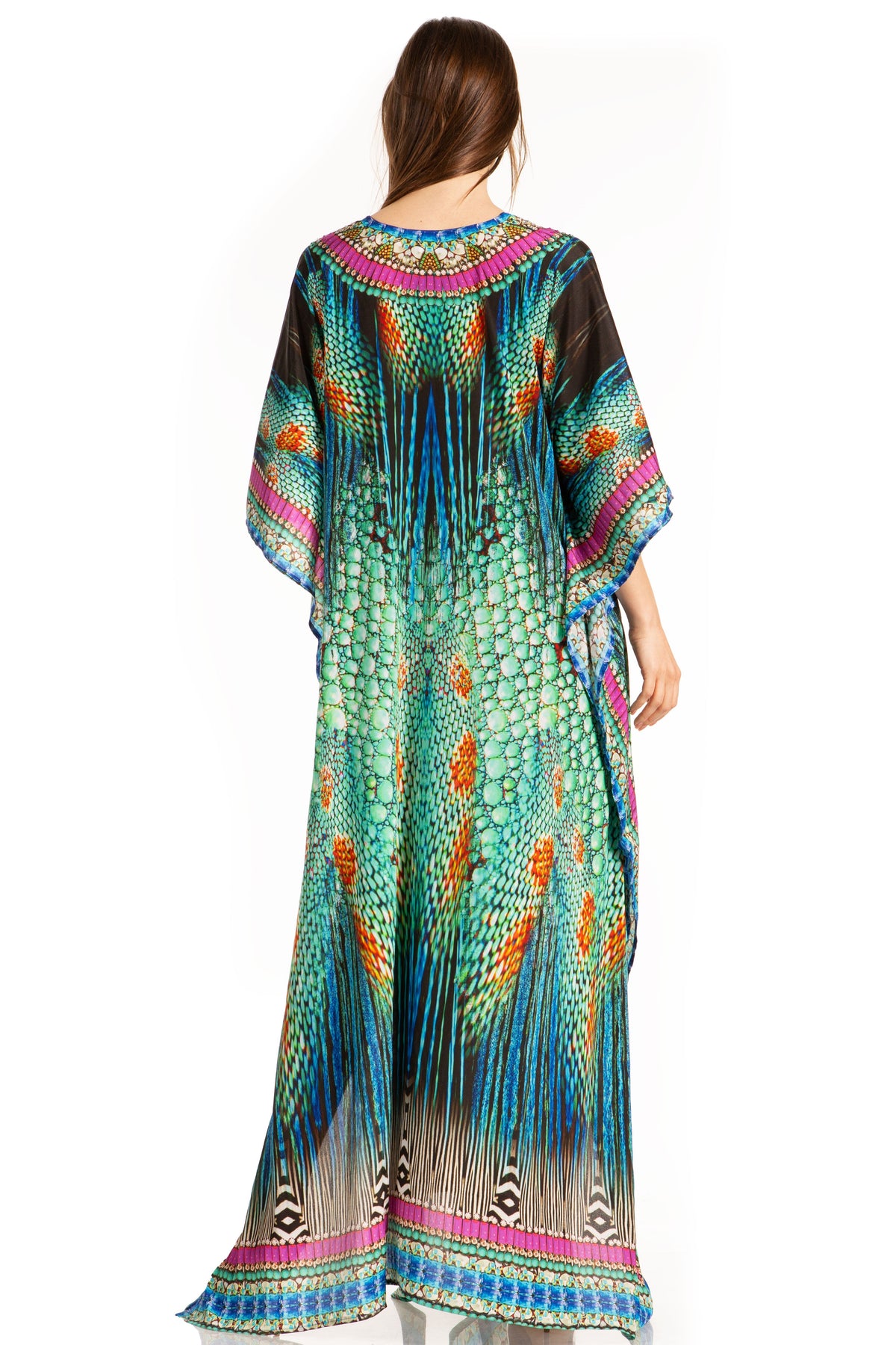 Plus Size Tropical Caftan Maxi Dress & Cover-Up