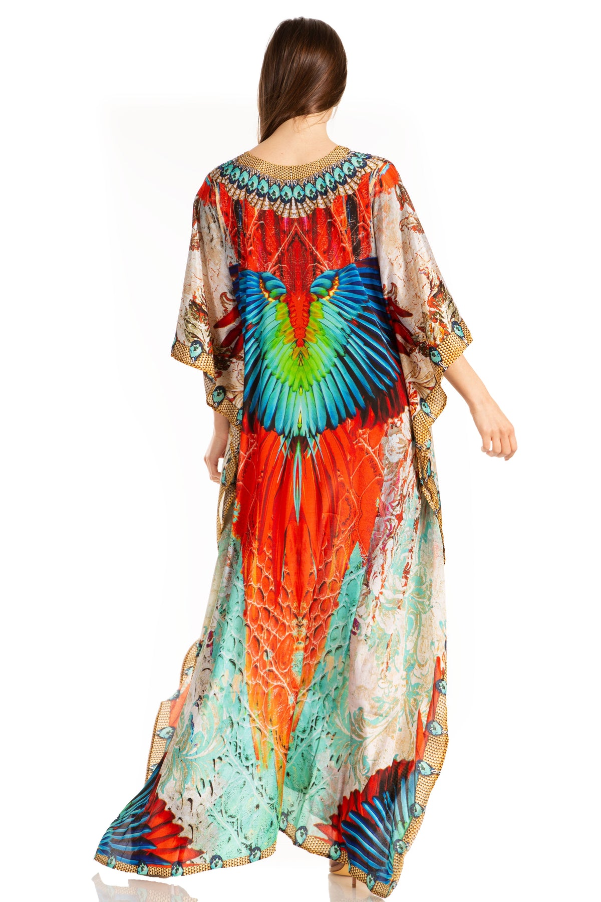 Plus Size Tropical Caftan Maxi Dress & Cover-Up