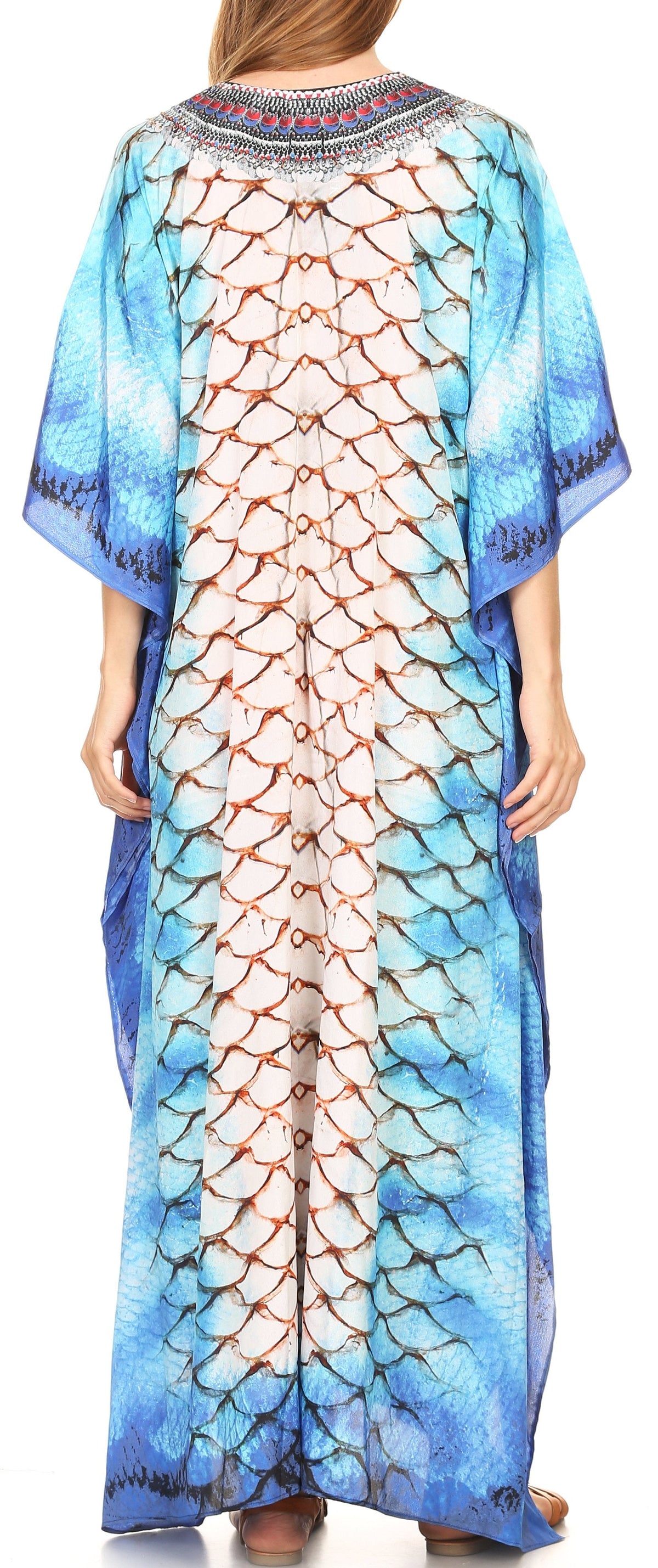 Plus Size Tropical Caftan Maxi Dress & Cover-Up