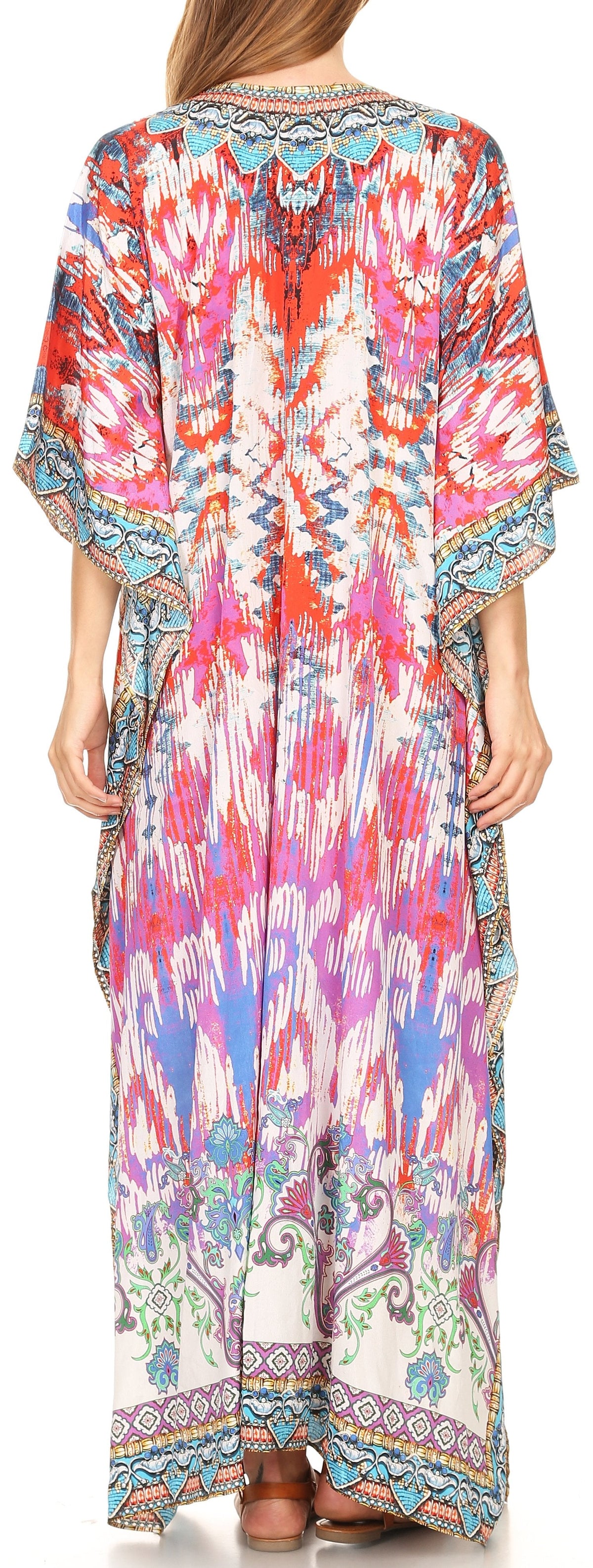 Plus Size Tropical Caftan Maxi Dress & Cover-Up