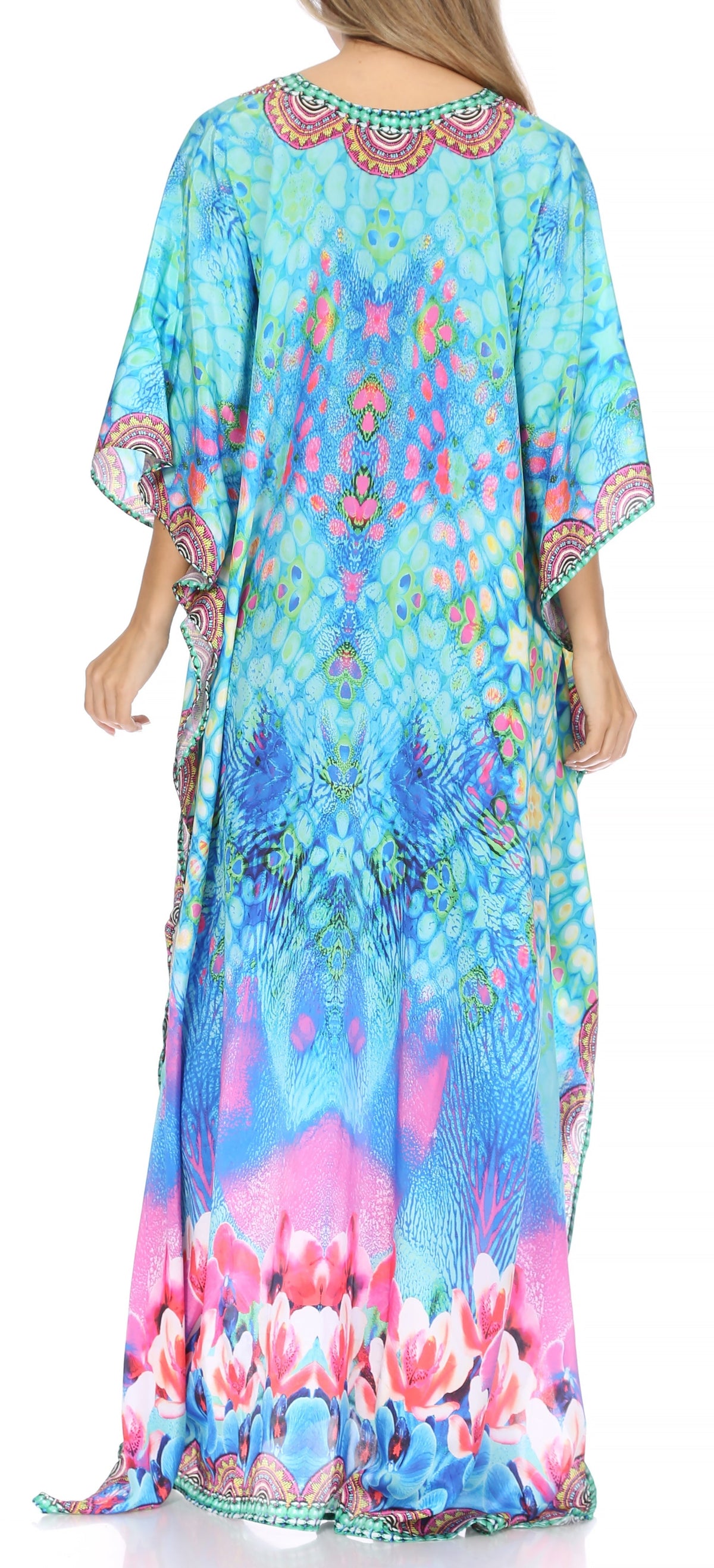 Plus Size Tropical Caftan Maxi Dress & Cover-Up