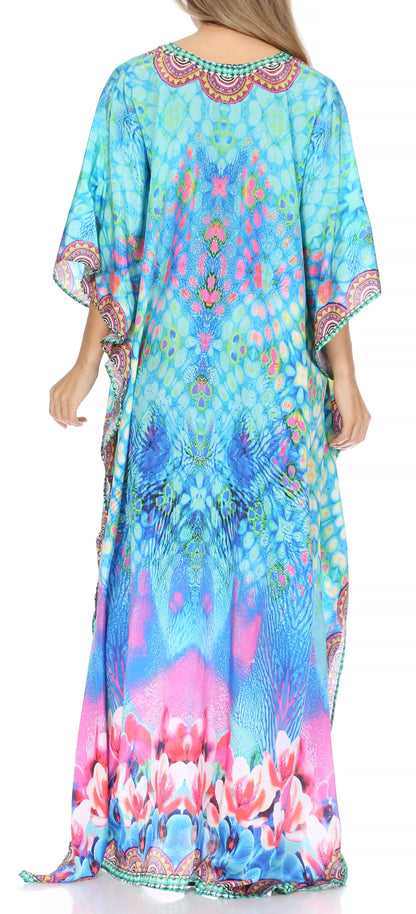Plus Size Tropical Caftan Maxi Dress & Cover-Up