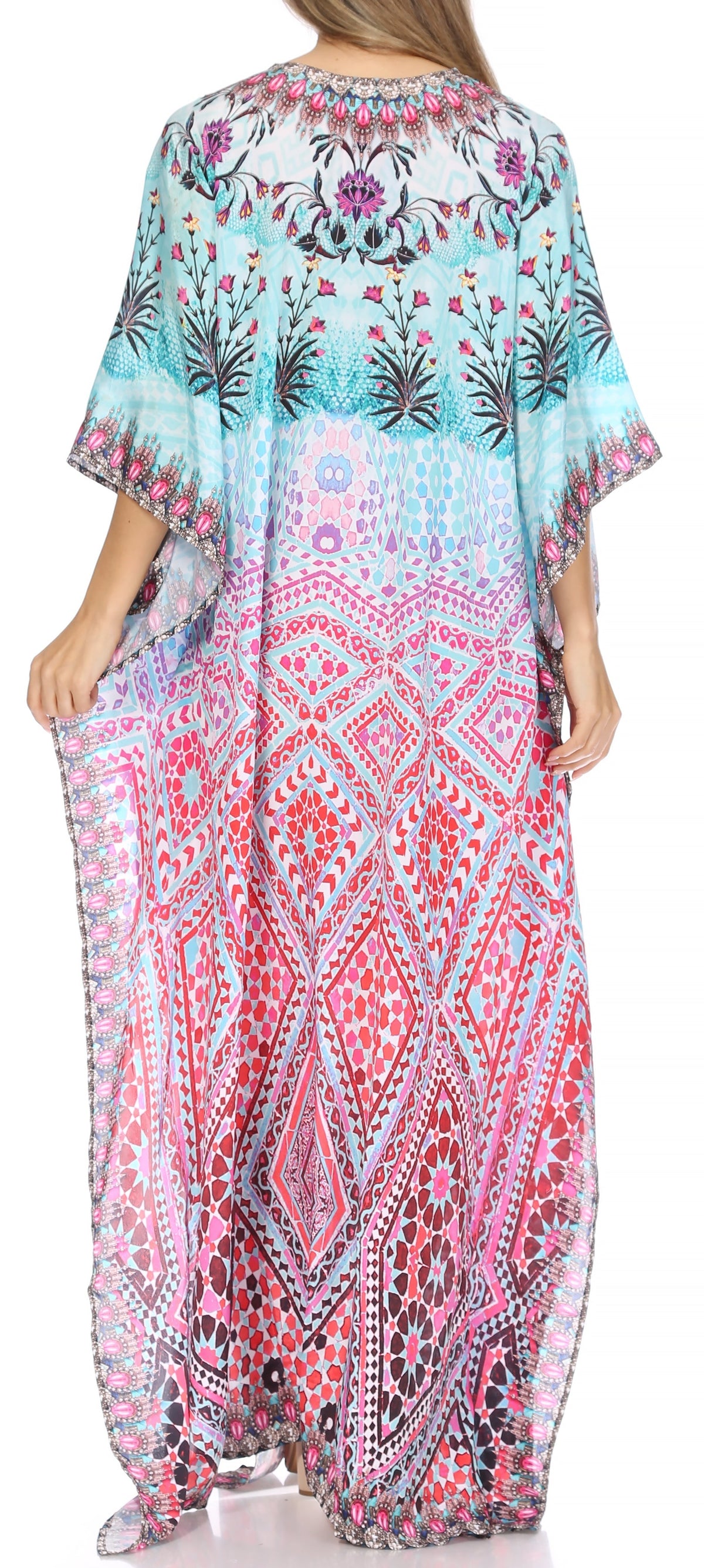 Plus Size Tropical Caftan Maxi Dress & Cover-Up