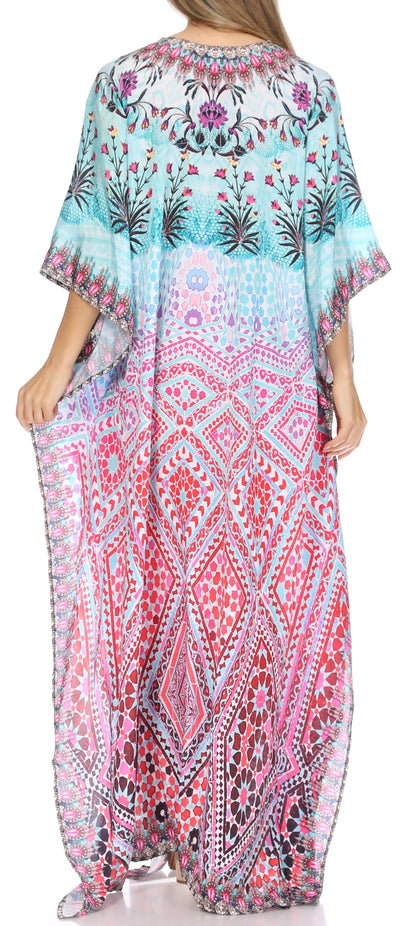 Plus Size Tropical Caftan Maxi Dress & Cover-Up