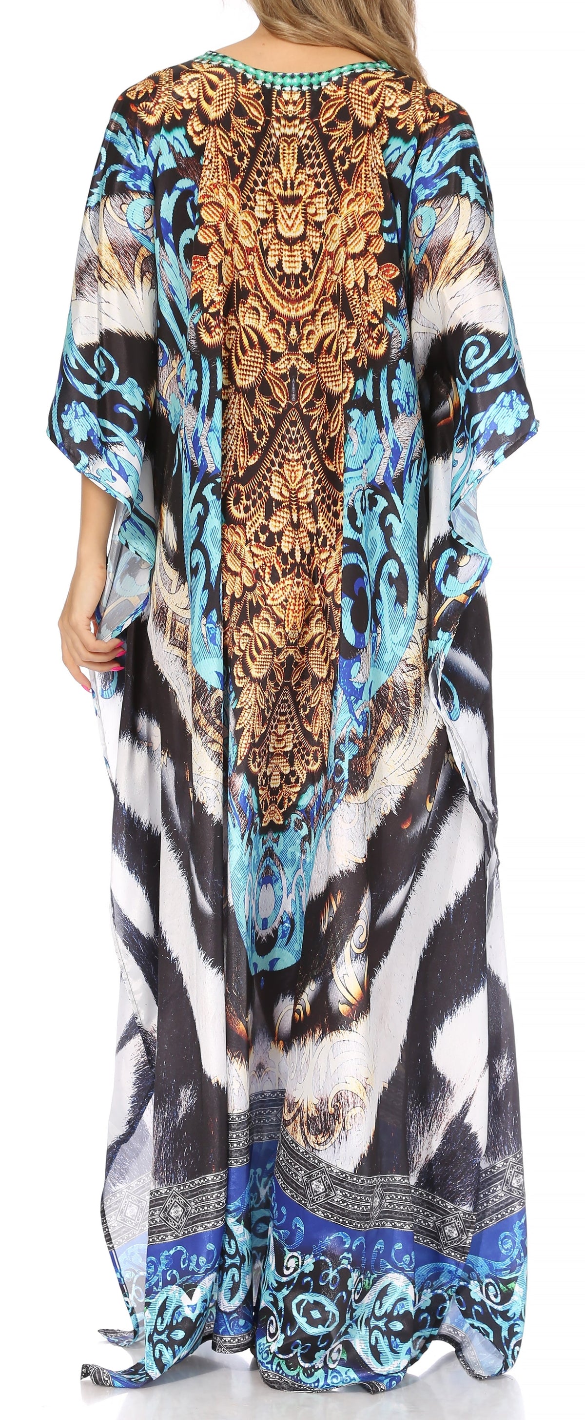 Plus Size Tropical Caftan Maxi Dress & Cover-Up