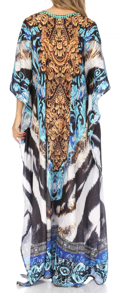 Plus Size Tropical Caftan Maxi Dress & Cover-Up