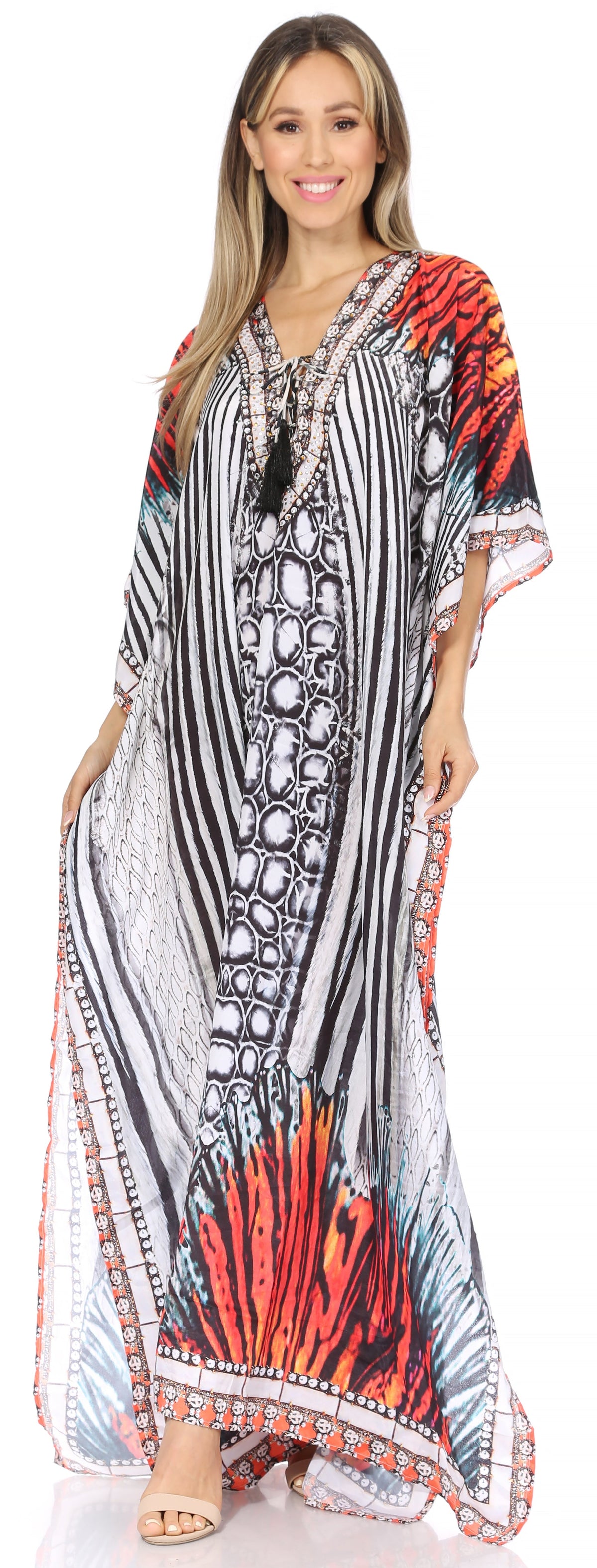 Plus Size Tropical Caftan Maxi Dress & Cover-Up