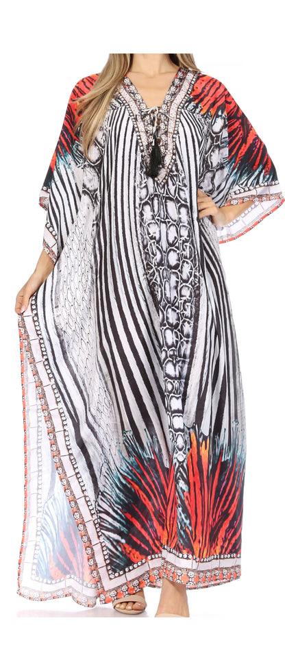 Plus Size Tropical Caftan Maxi Dress & Cover-Up