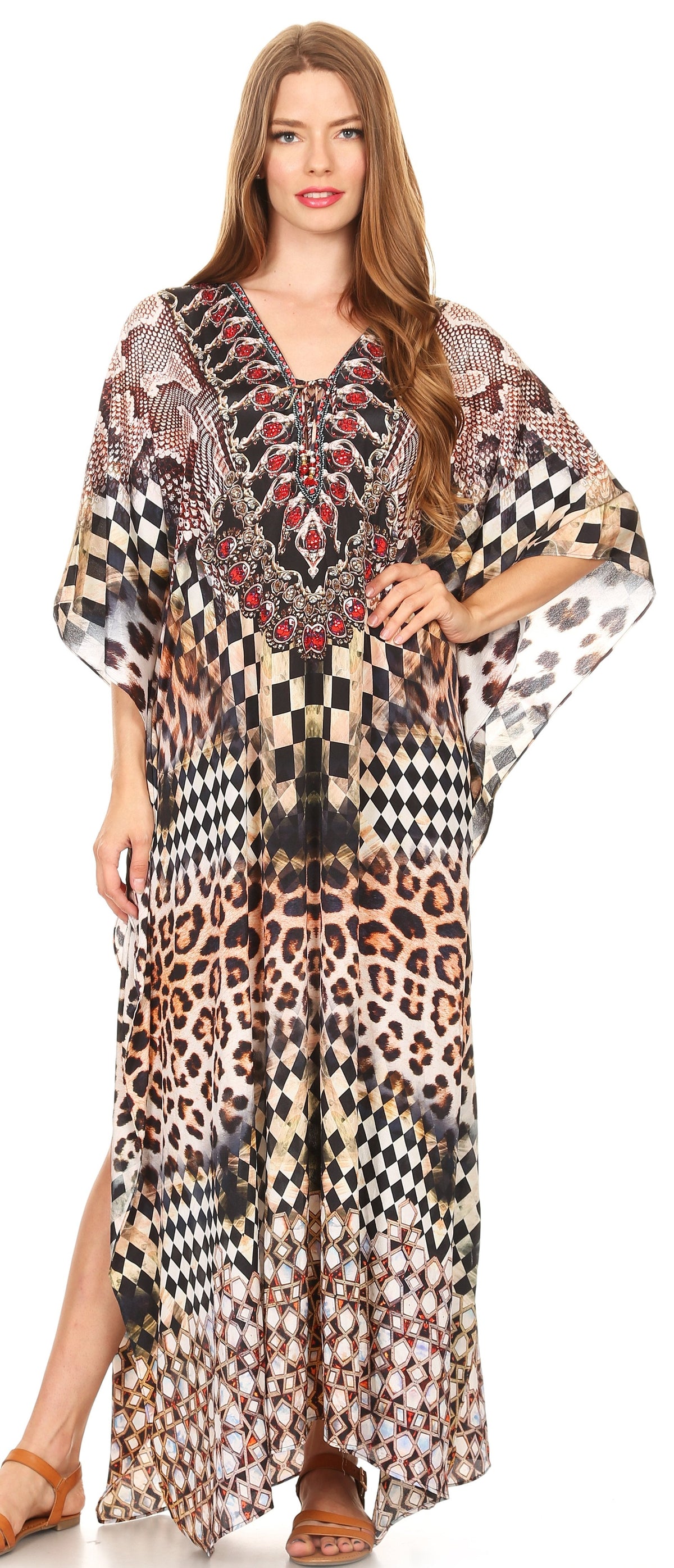 Plus Size Tropical Caftan Maxi Dress & Cover-Up