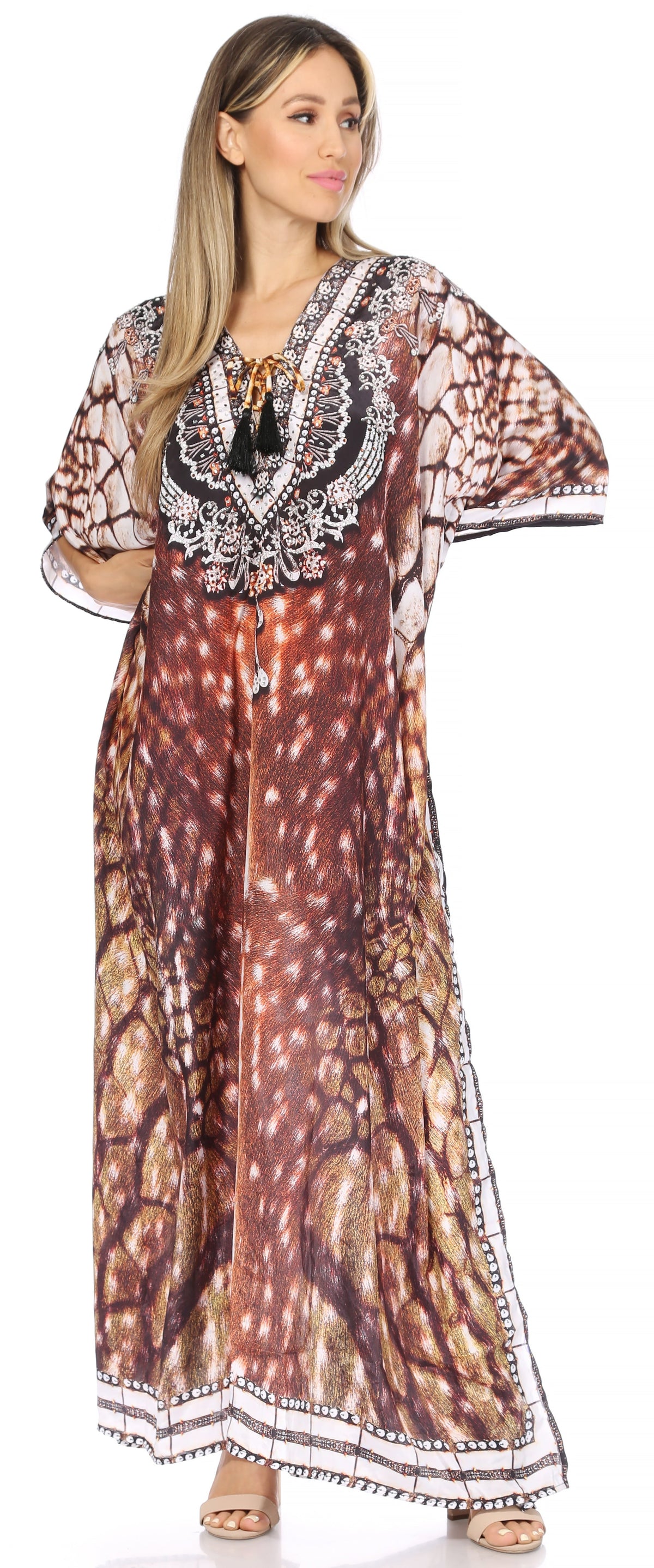 Plus Size Tropical Caftan Maxi Dress & Cover-Up