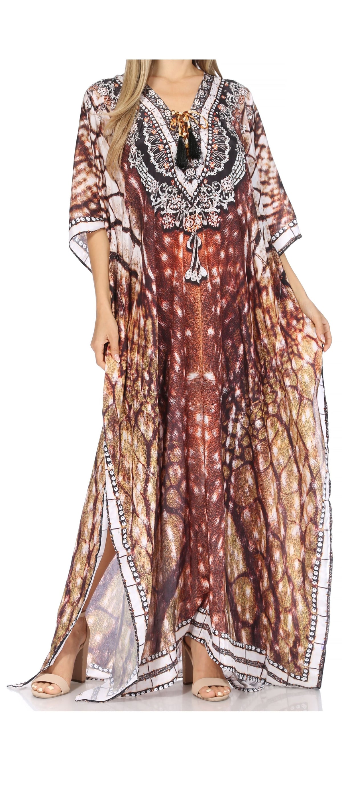 Plus Size Tropical Caftan Maxi Dress & Cover-Up