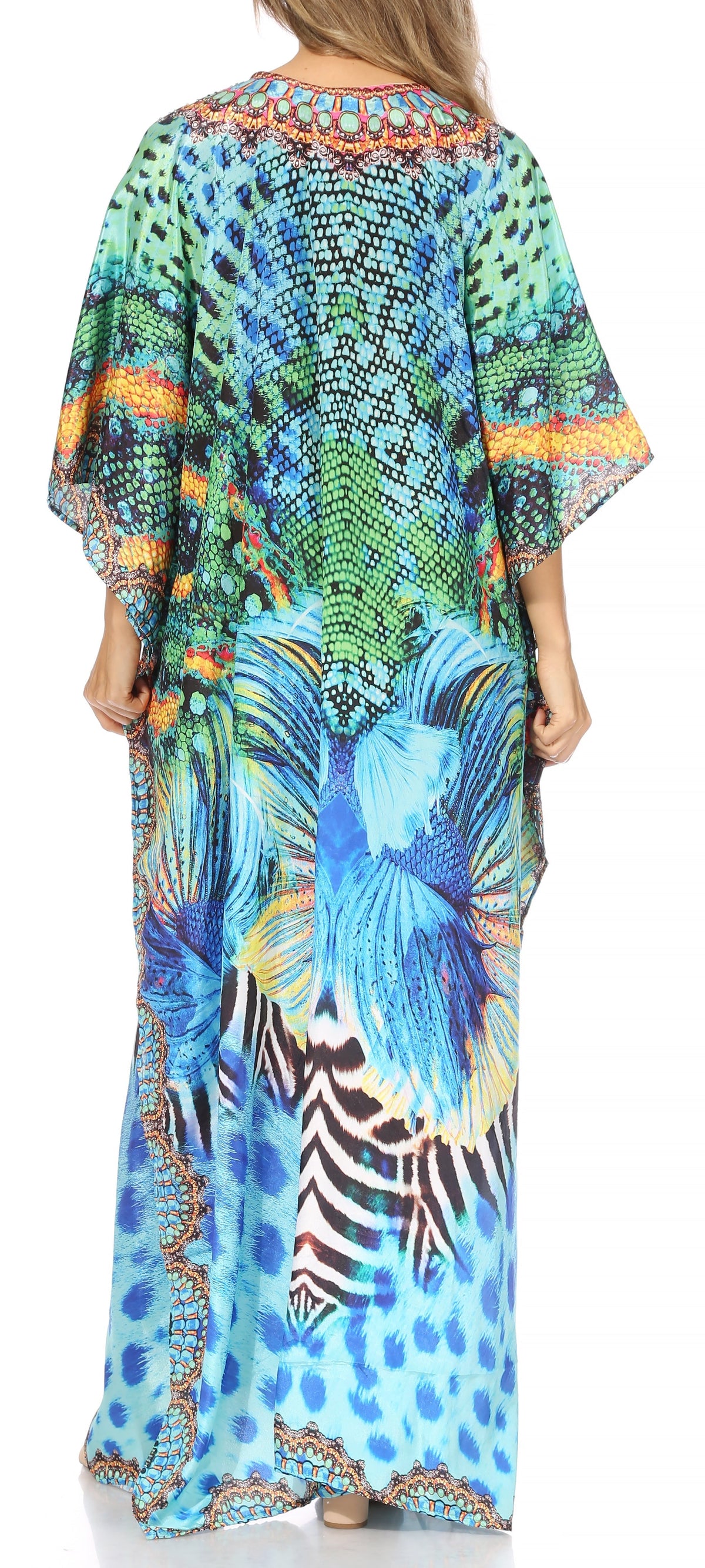 Plus Size Tropical Caftan Maxi Dress & Cover-Up