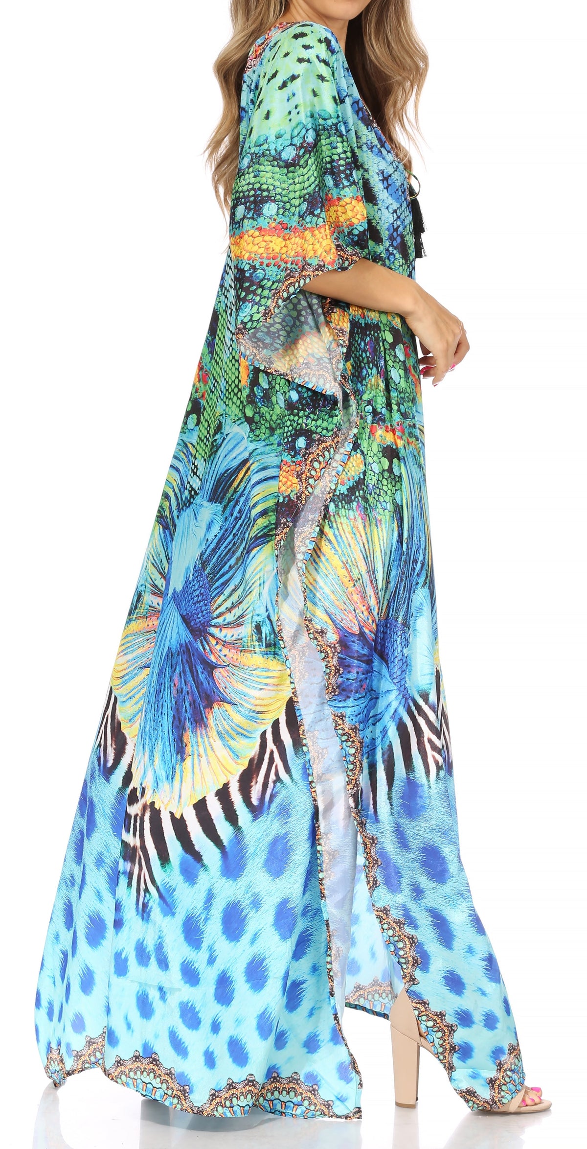 Plus Size Tropical Caftan Maxi Dress & Cover-Up