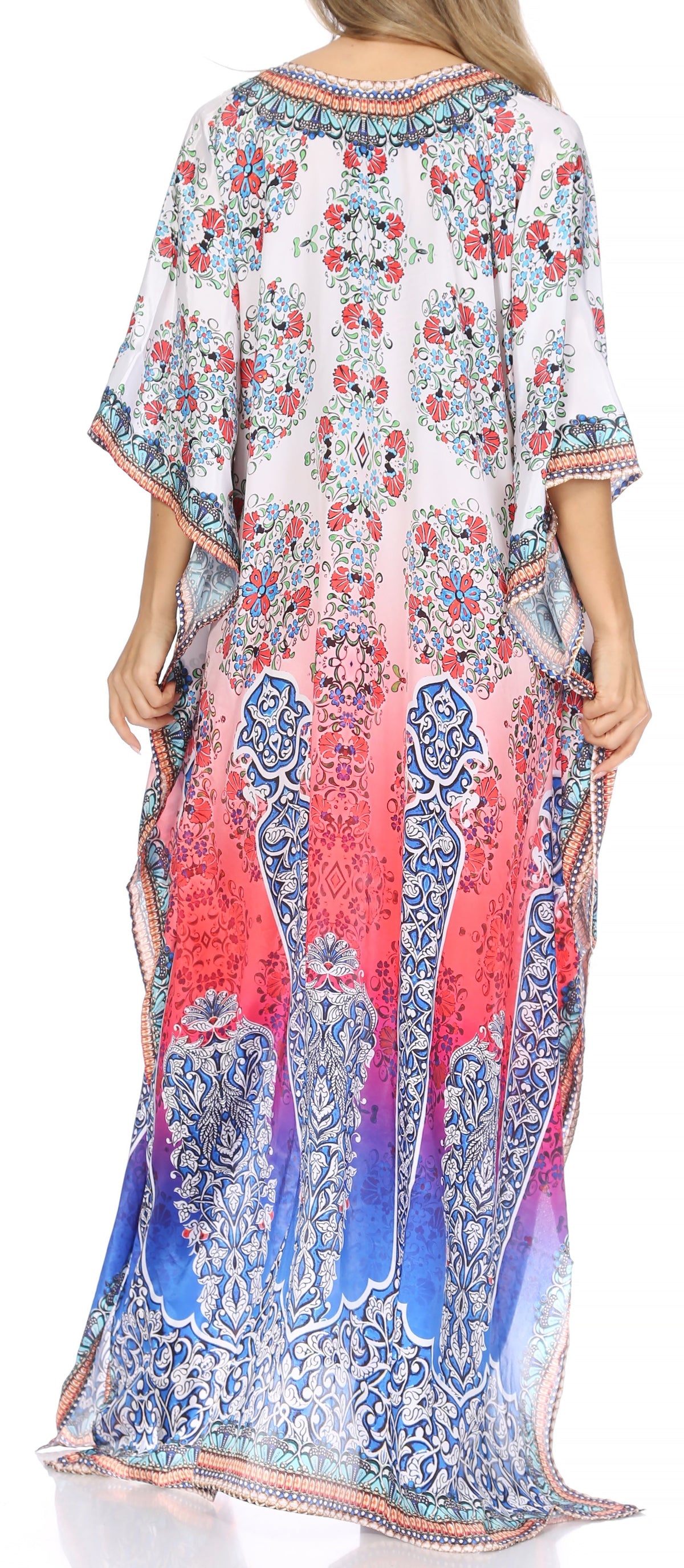 Plus Size Tropical Caftan Maxi Dress & Cover-Up