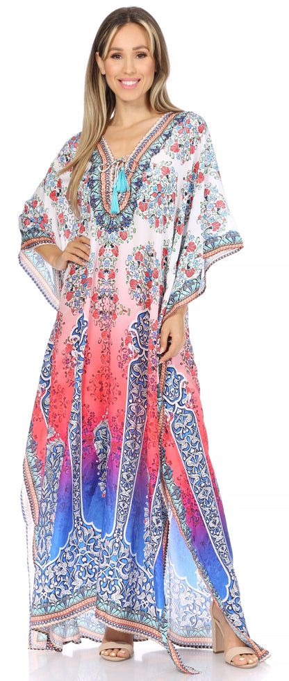Plus Size Tropical Caftan Maxi Dress & Cover-Up