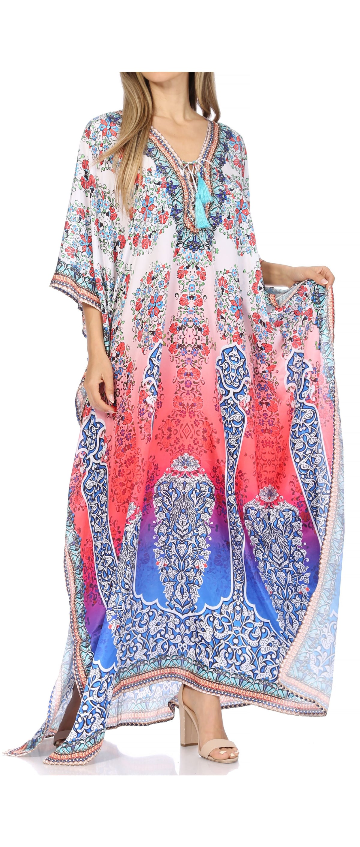 Plus Size Tropical Caftan Maxi Dress & Cover-Up