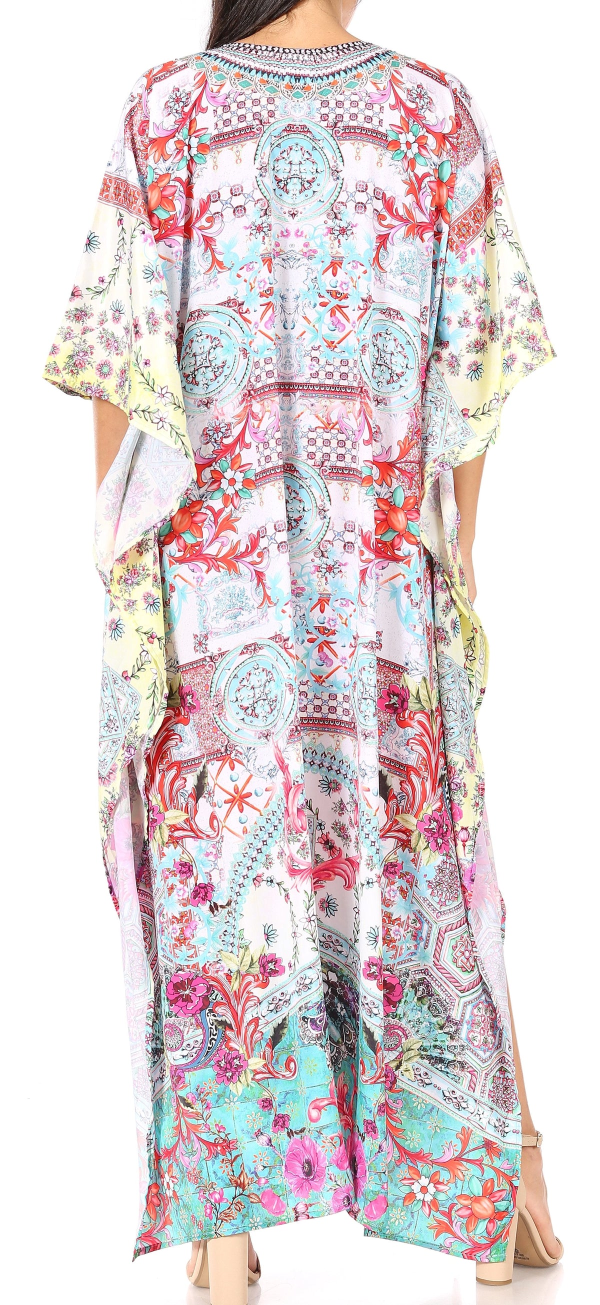 Plus Size Tropical Caftan Maxi Dress & Cover-Up