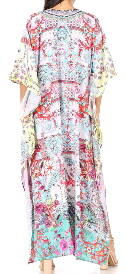 Plus Size Tropical Caftan Maxi Dress & Cover-Up