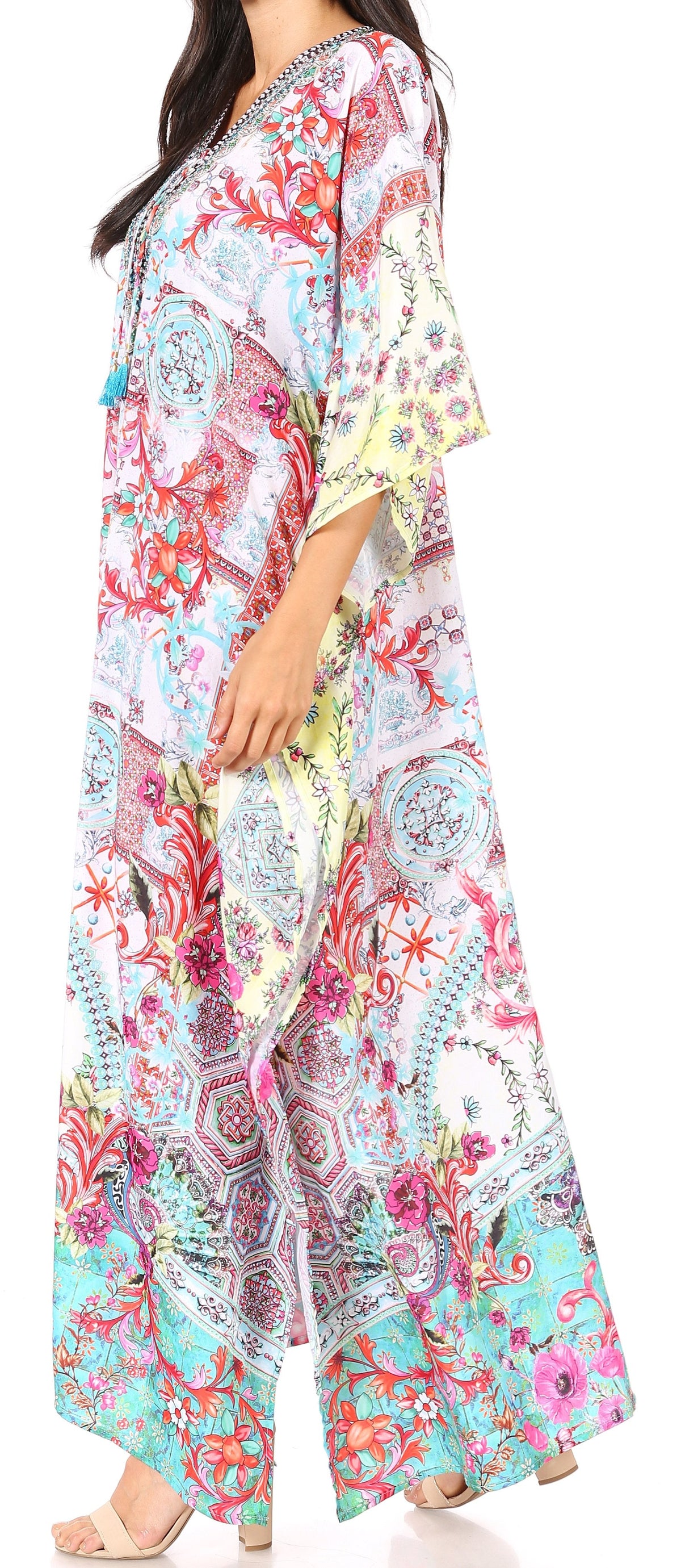 Plus Size Tropical Caftan Maxi Dress & Cover-Up