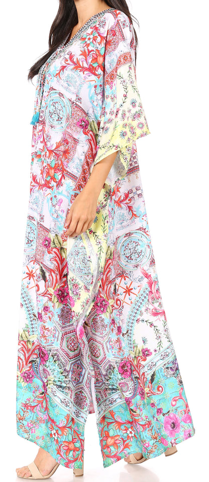 Plus Size Tropical Caftan Maxi Dress & Cover-Up