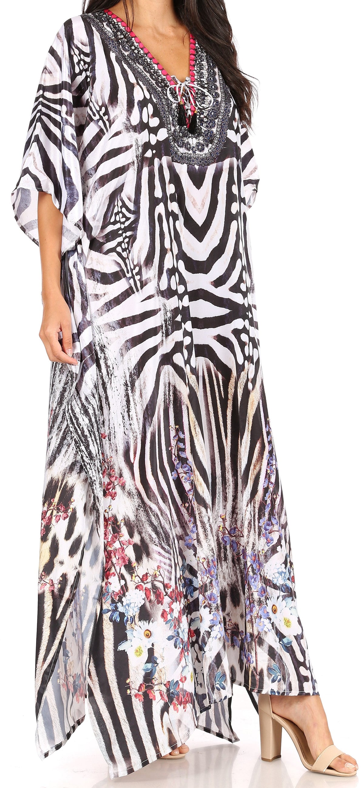 Plus Size Tropical Caftan Maxi Dress & Cover-Up