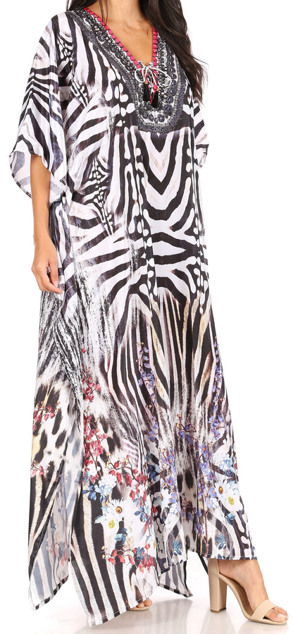 Plus Size Tropical Caftan Maxi Dress & Cover-Up