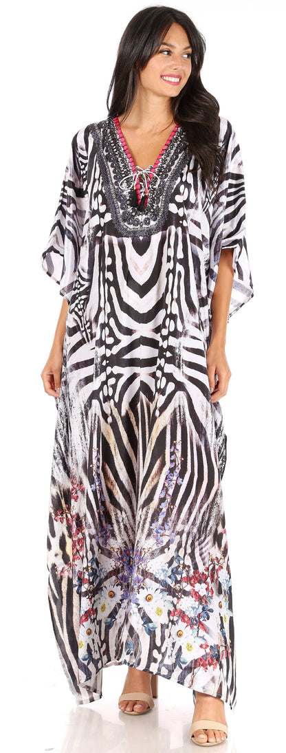 Plus Size Tropical Caftan Maxi Dress & Cover-Up