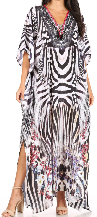 Plus Size Tropical Caftan Maxi Dress & Cover-Up