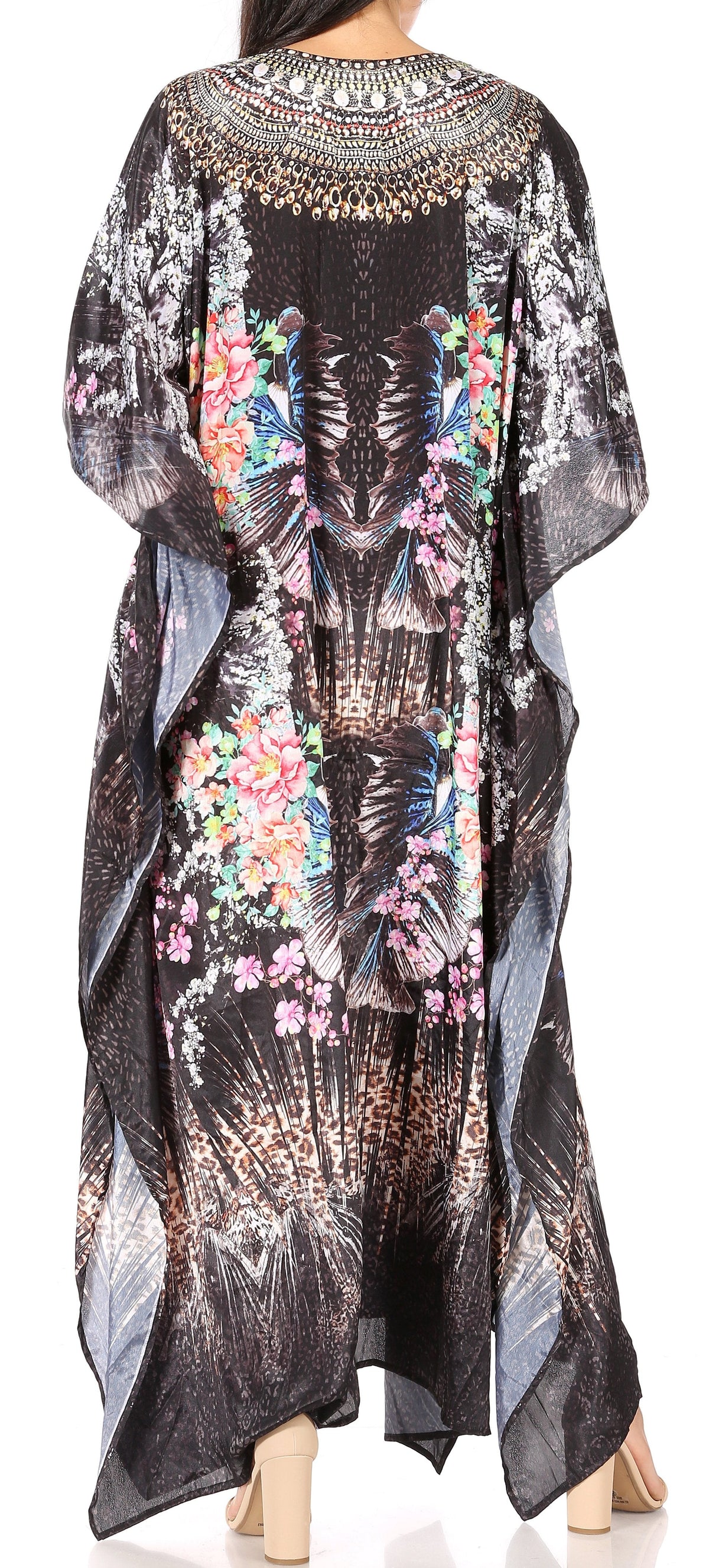 Plus Size Tropical Caftan Maxi Dress & Cover-Up