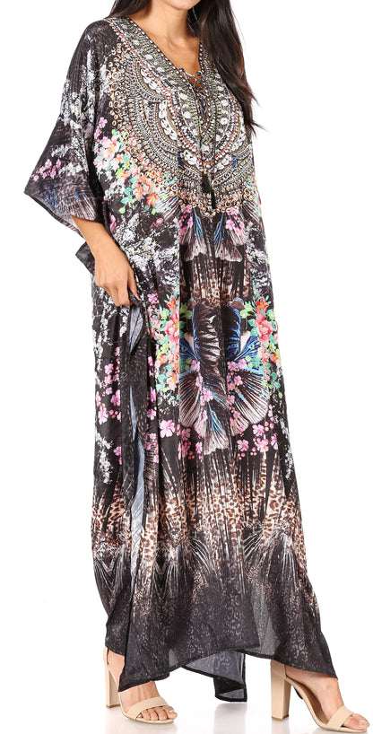 Plus Size Tropical Caftan Maxi Dress & Cover-Up