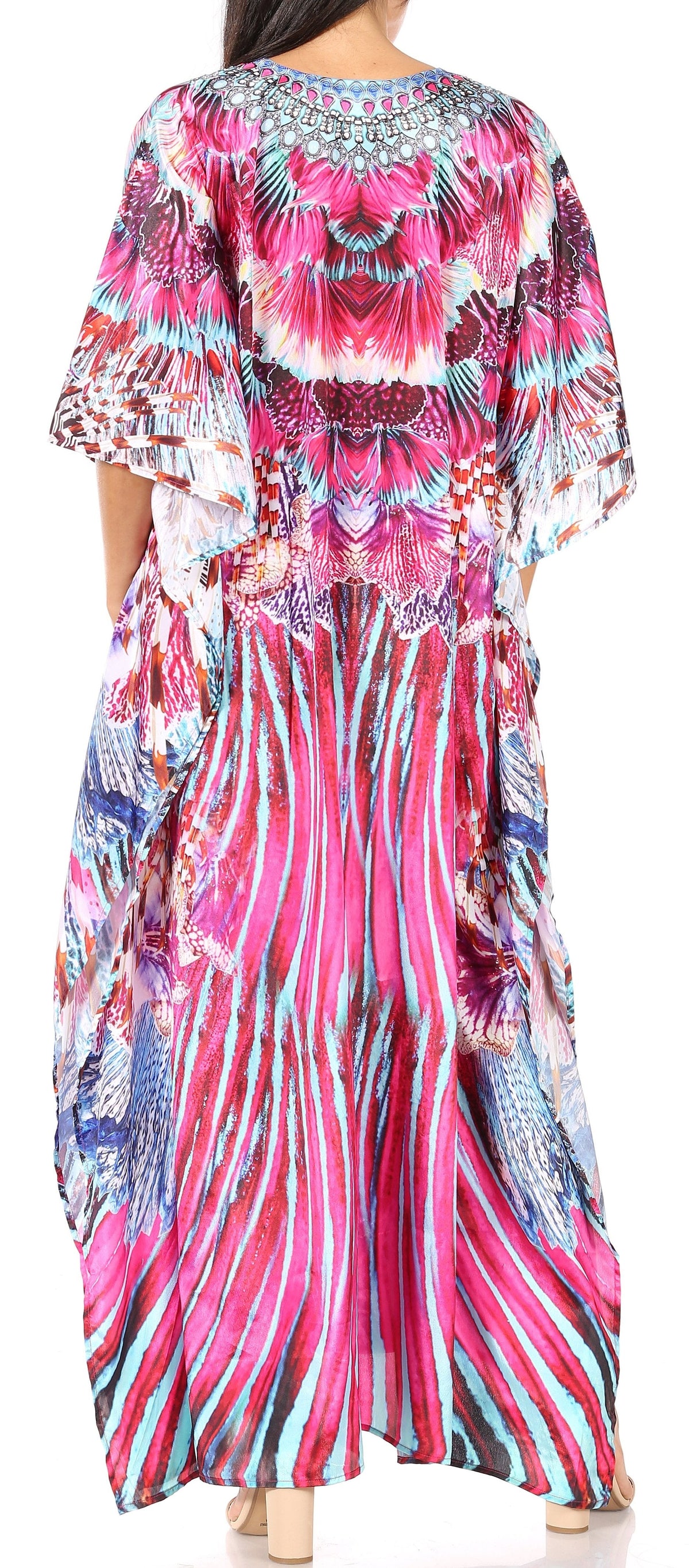 Plus Size Tropical Caftan Maxi Dress & Cover-Up
