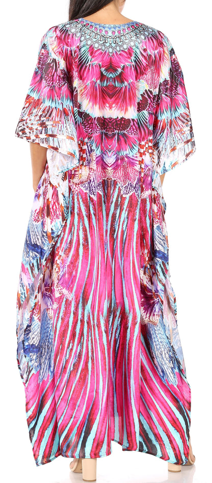 Plus Size Tropical Caftan Maxi Dress & Cover-Up