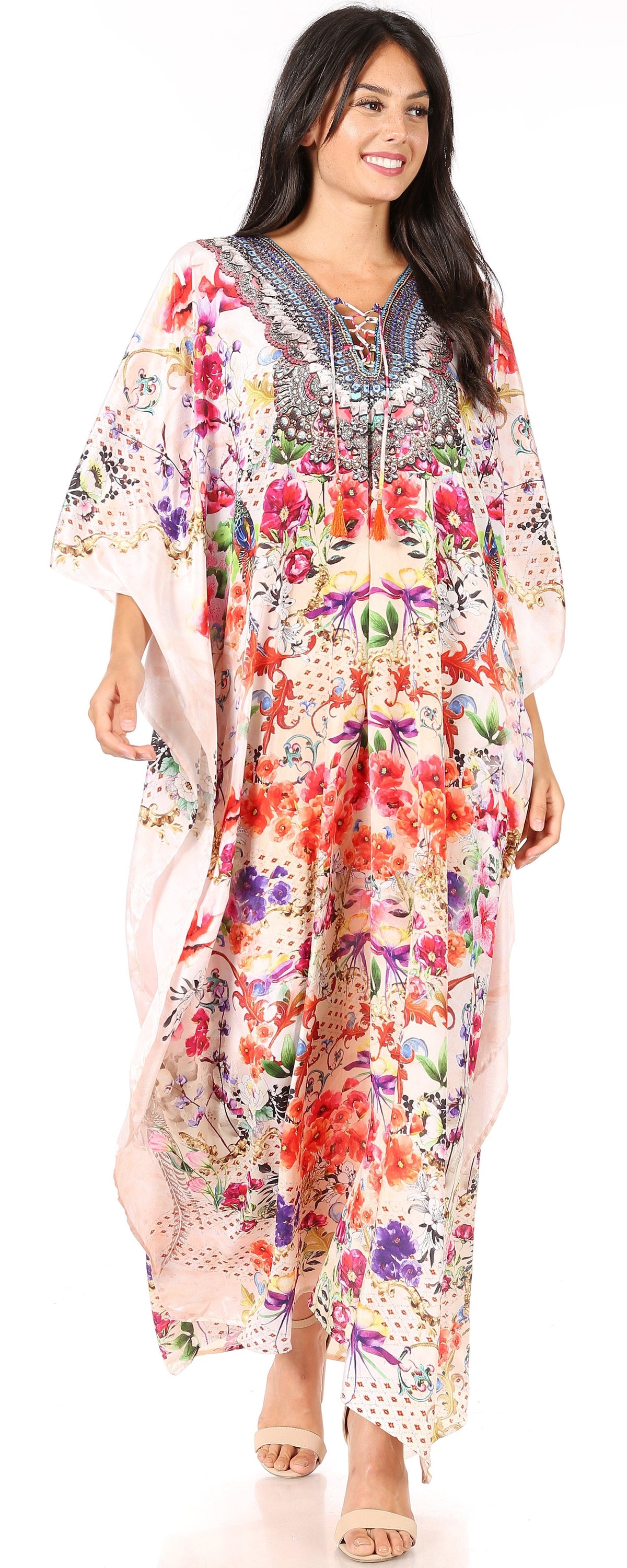 Plus Size Tropical Caftan Maxi Dress & Cover-Up