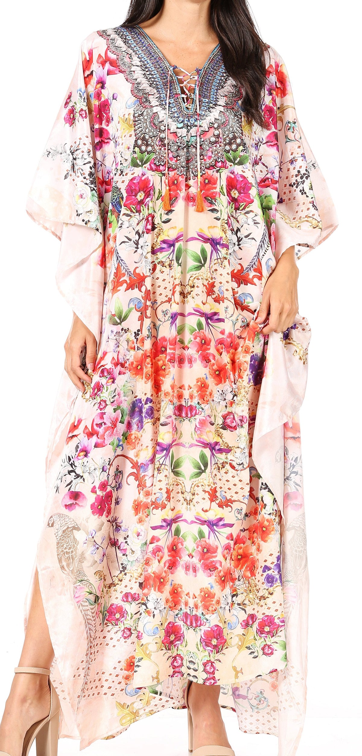 Plus Size Tropical Caftan Maxi Dress & Cover-Up