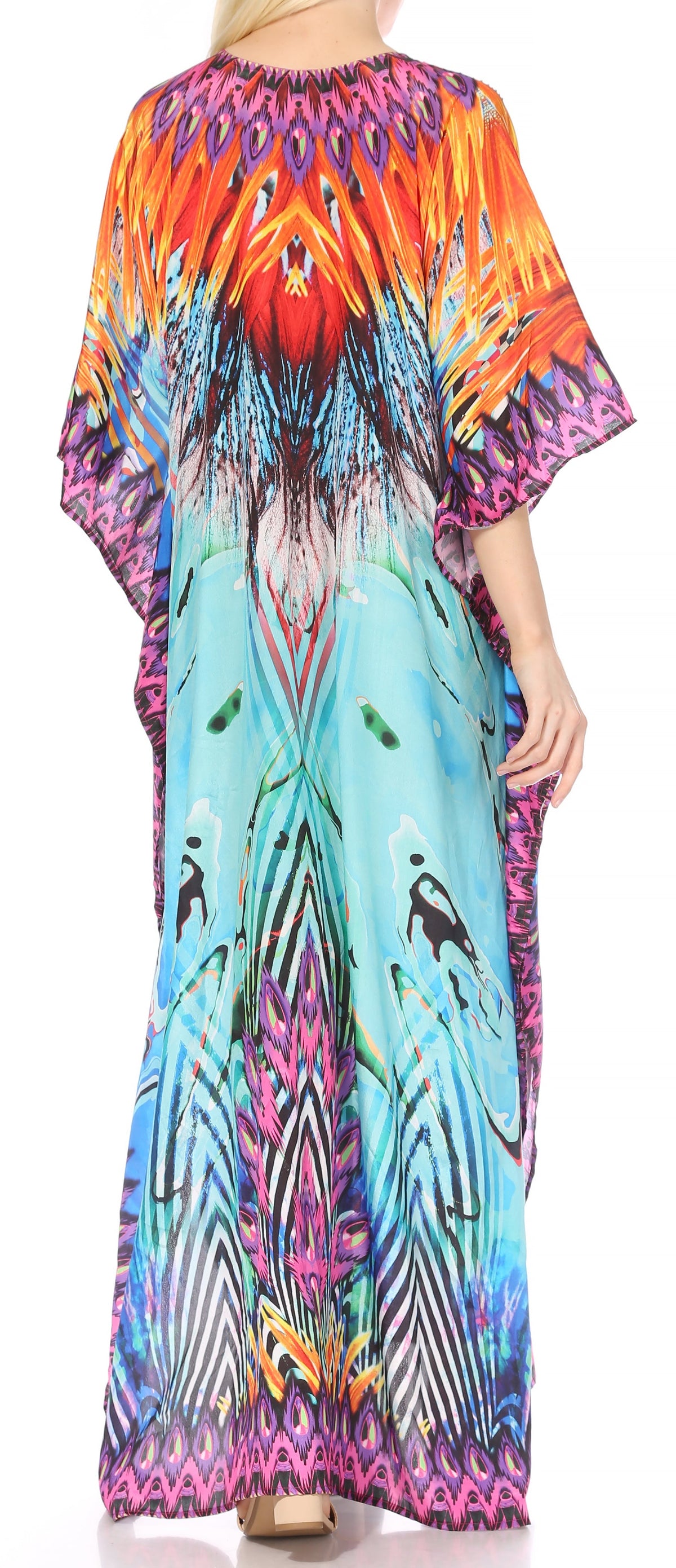Plus Size Tropical Caftan Maxi Dress & Cover-Up