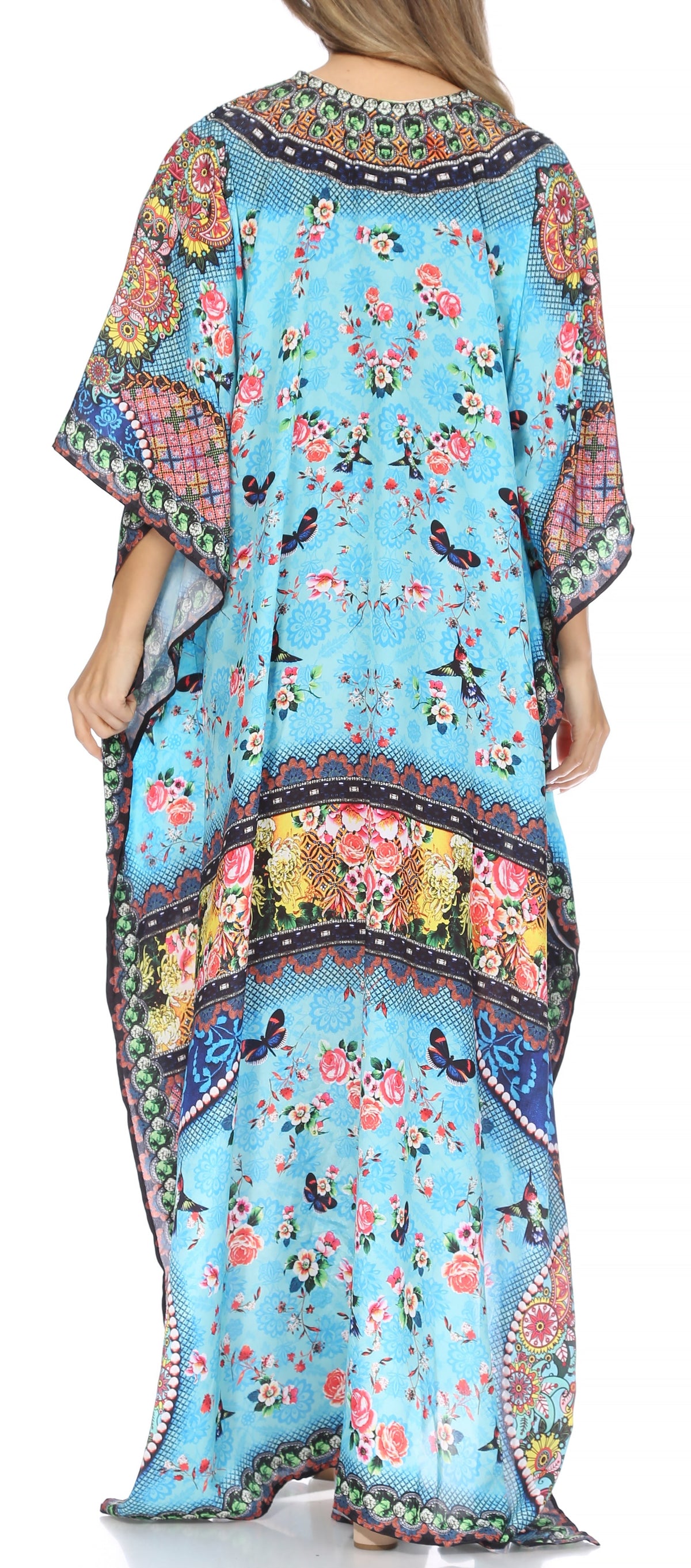 Plus Size Tropical Caftan Maxi Dress & Cover-Up