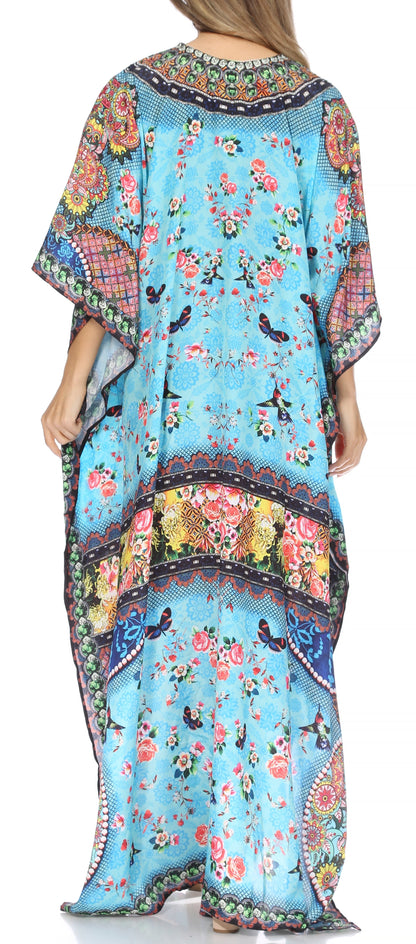 Plus Size Tropical Caftan Maxi Dress & Cover-Up