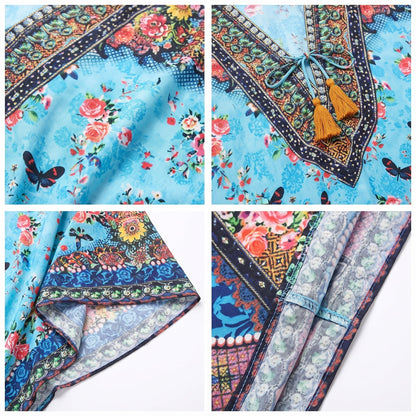 Plus Size Tropical Caftan Maxi Dress & Cover-Up