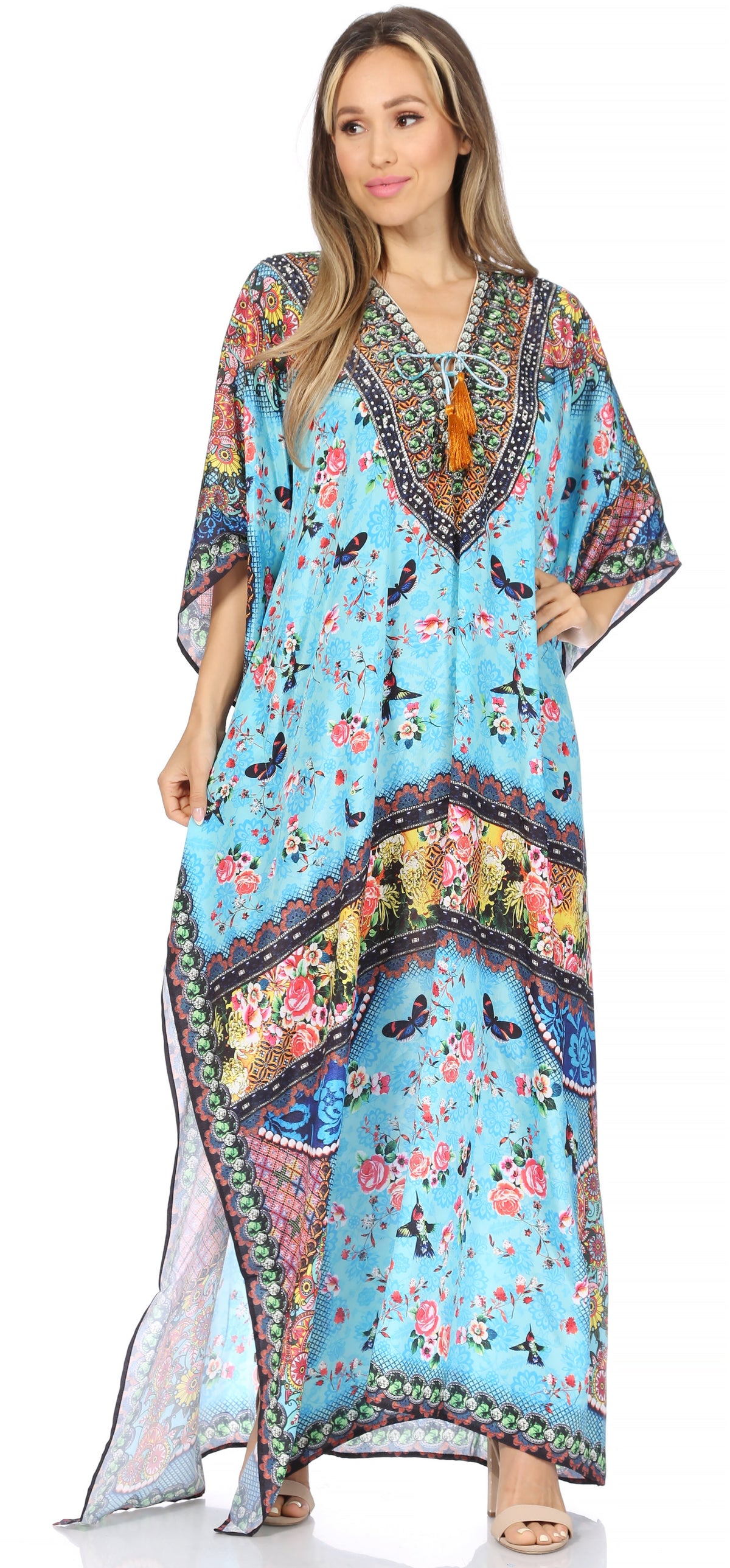 Plus Size Tropical Caftan Maxi Dress & Cover-Up