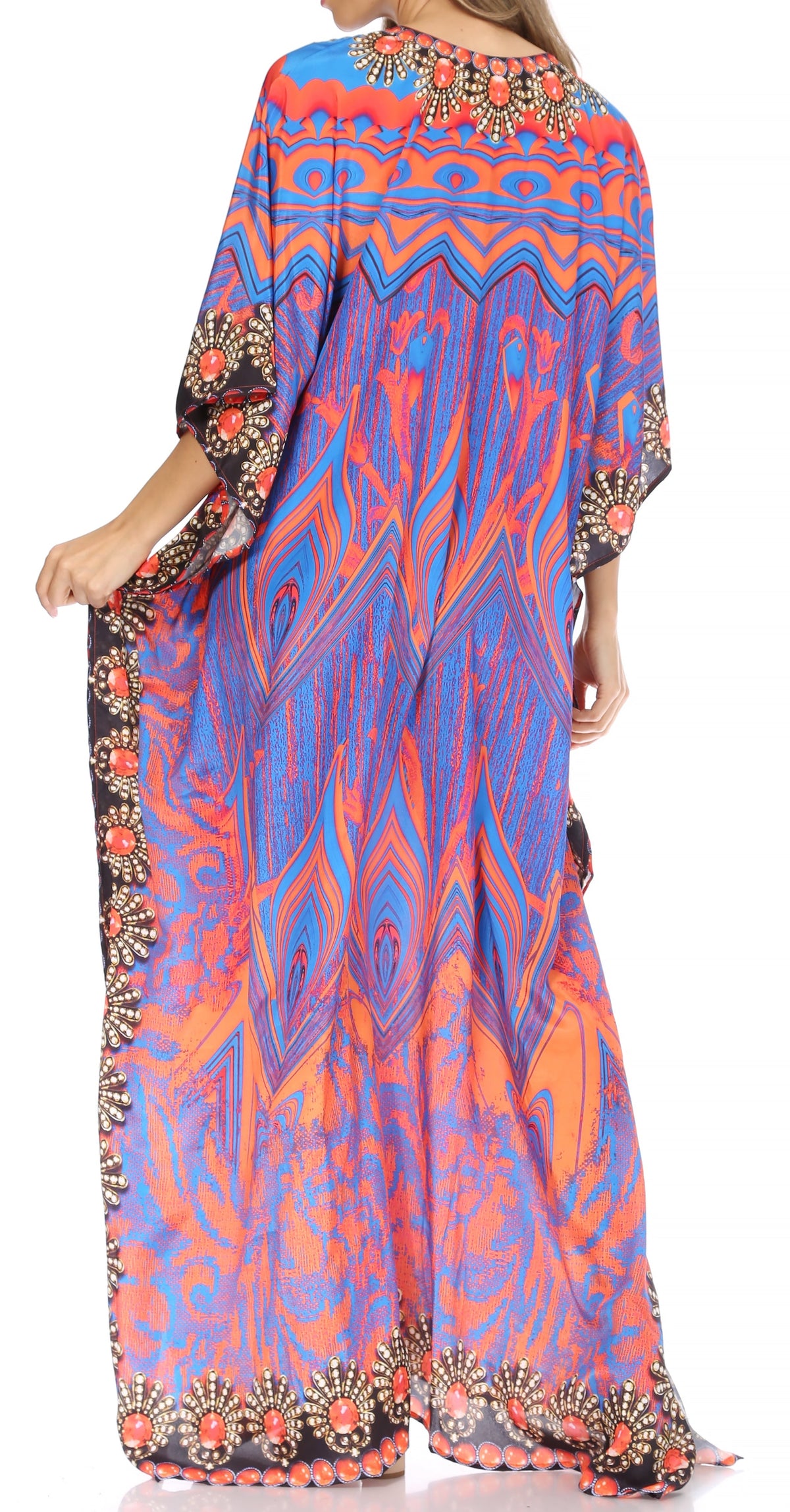 Plus Size Tropical Caftan Maxi Dress & Cover-Up