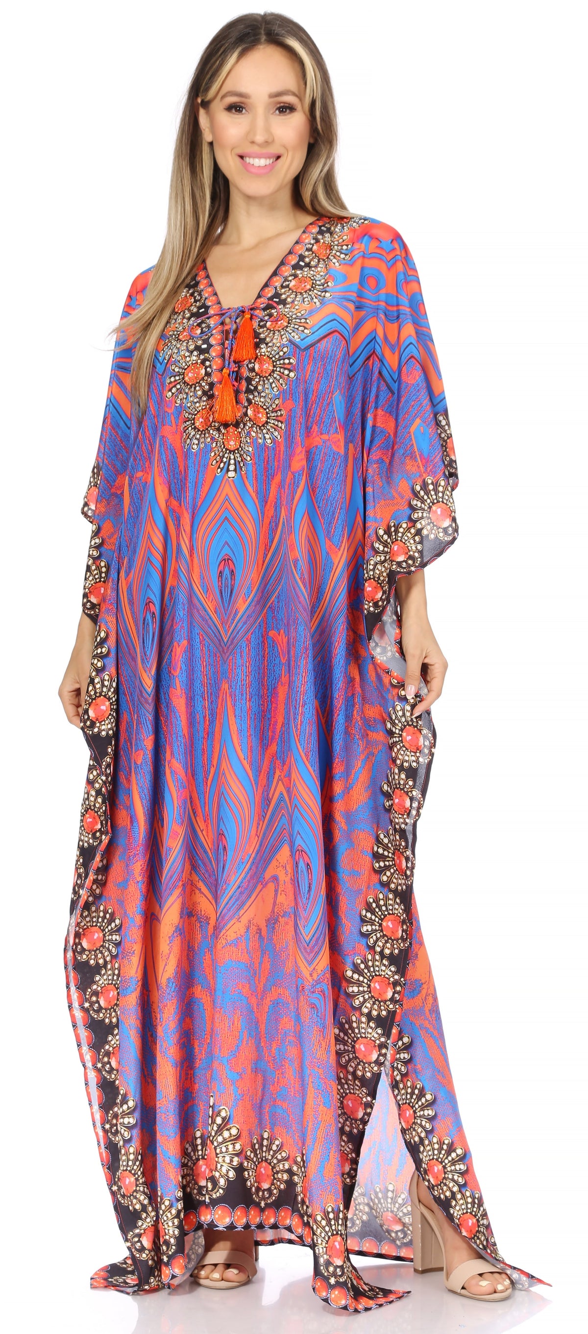 Plus Size Tropical Caftan Maxi Dress & Cover-Up