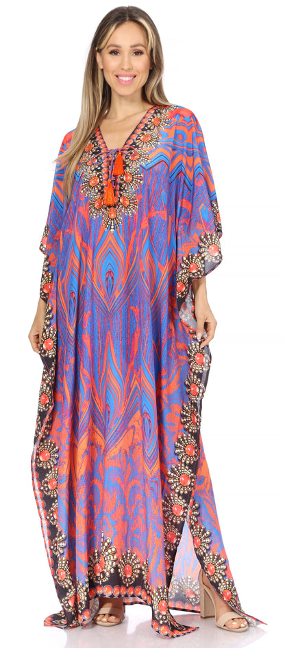 Plus Size Tropical Caftan Maxi Dress & Cover-Up