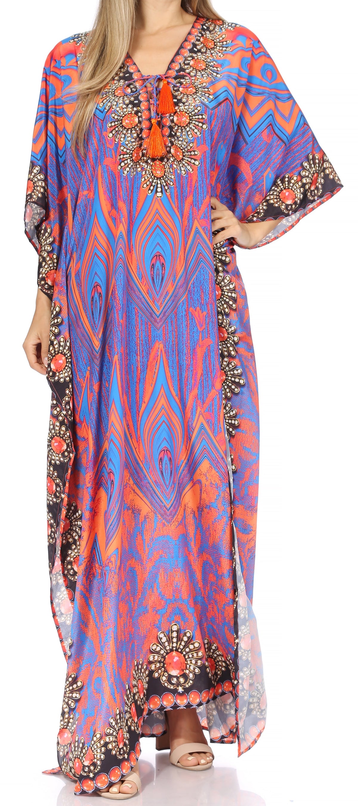 Plus Size Tropical Caftan Maxi Dress & Cover-Up